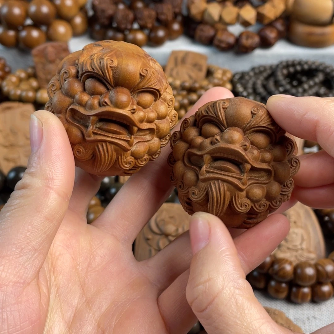 木老山檀香貔貅手球手把件