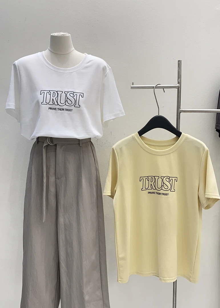 6091刺绣大英文字母T恤