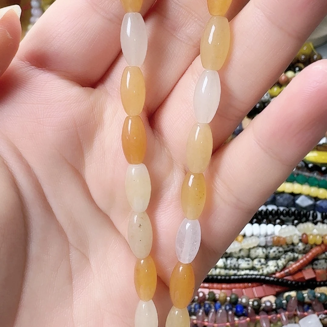 未镶嵌玛瑙/玉髓珠宝半成品金丝玉米珠一条