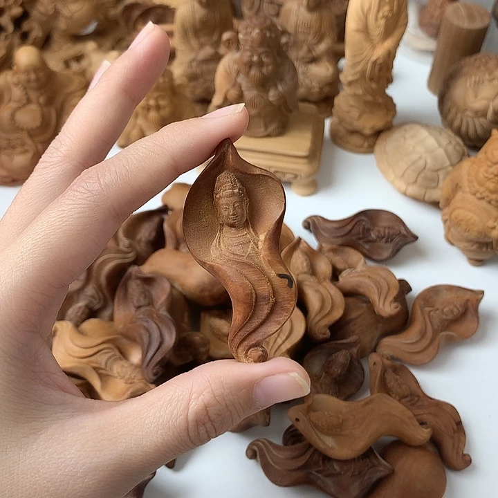 檀香木无事牌檀香一叶观音瑕疵