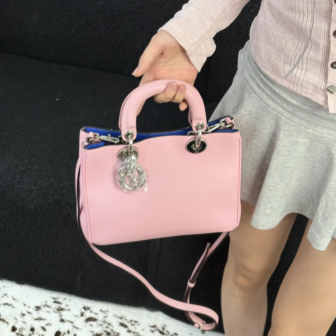95新 DIOR/迪奥 粉色vip mini 手提斜挎包ss