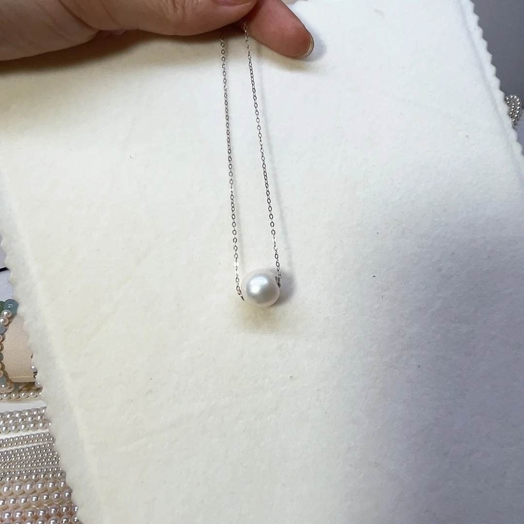 淡水珍珠银S925镶嵌颈饰