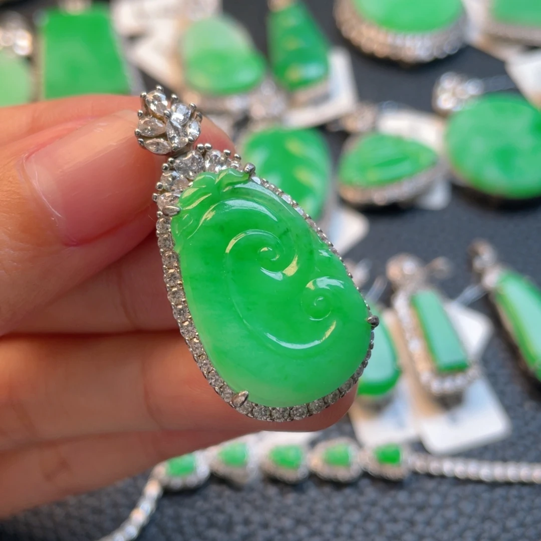 翡翠银S925镶嵌吊坠(不含链)推荐