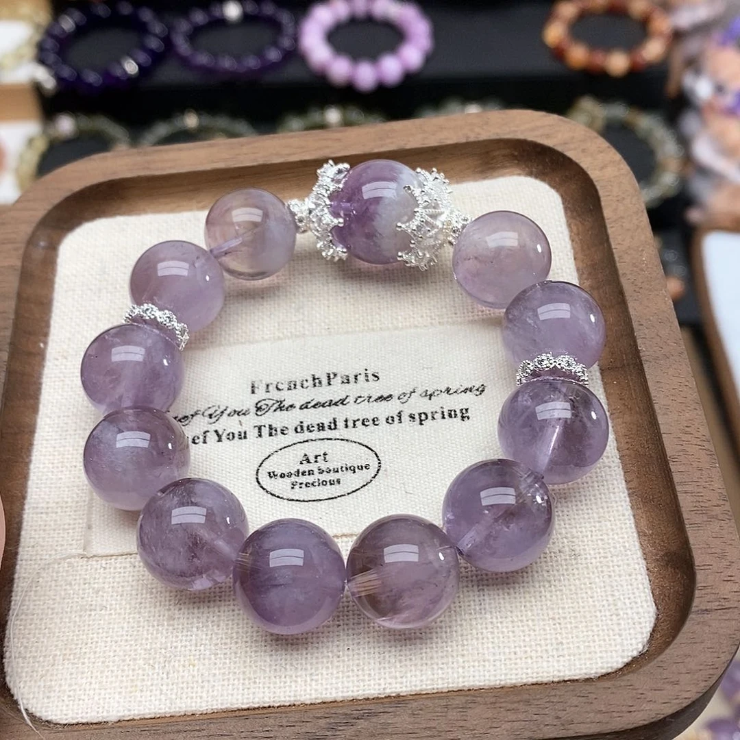 水晶手链未镶嵌P****f紫兔毛手串