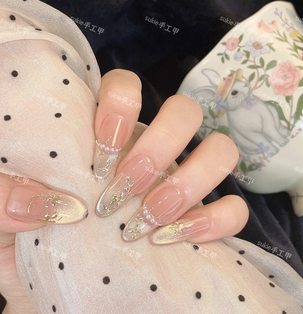 【金枝玉叶】春季高级纯欲ins气质优雅手工穿戴甲返潮复古