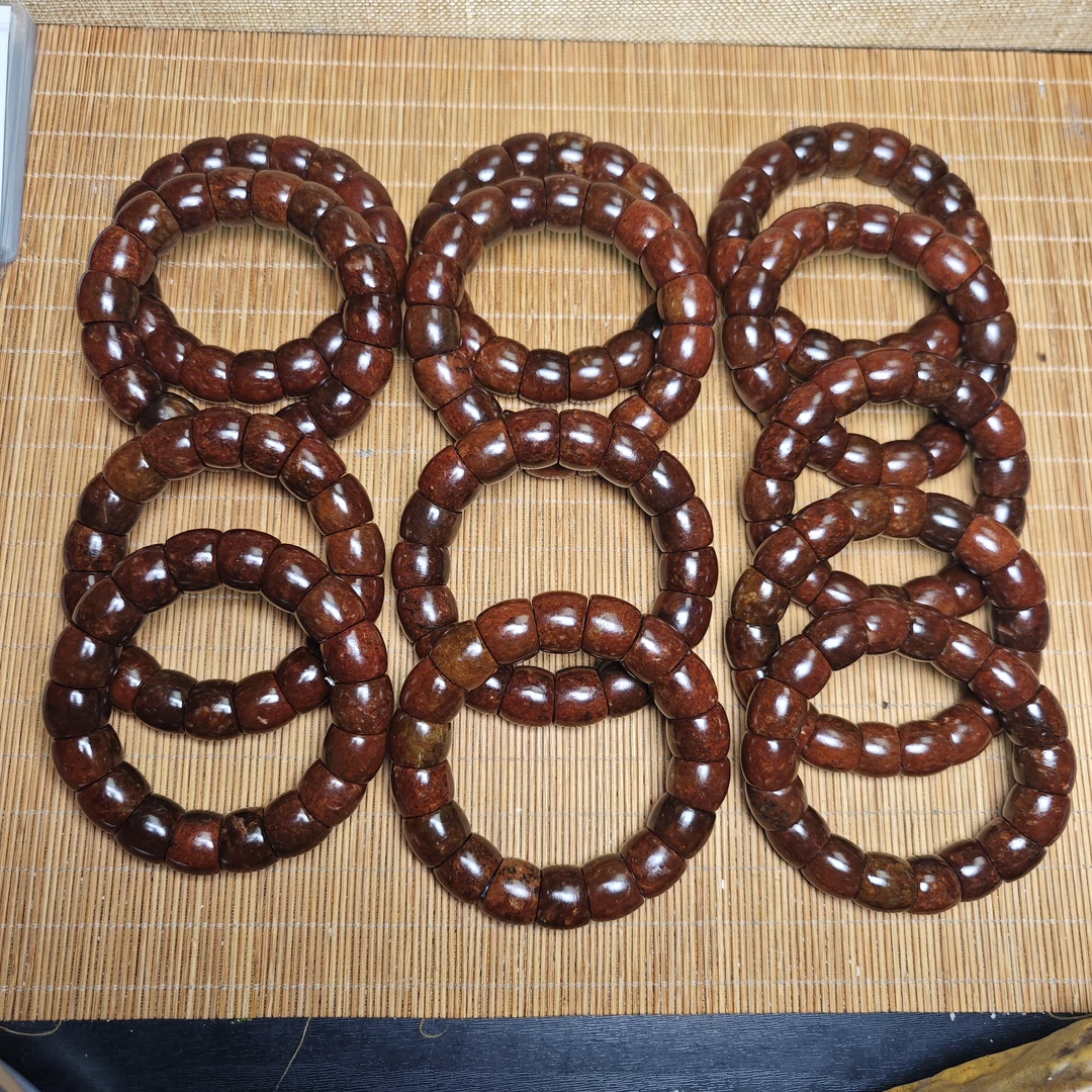 河磨玉火燎皮玉化料，马蹄珠手串，尺寸16-17mm，多样性发货随机发一