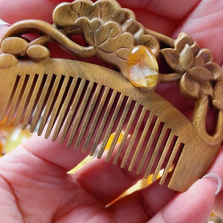琥珀未镶嵌裸石梳子