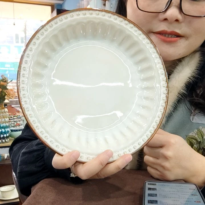 瓷片小****✨四个深盘小可陶瓷高温釉下彩一组