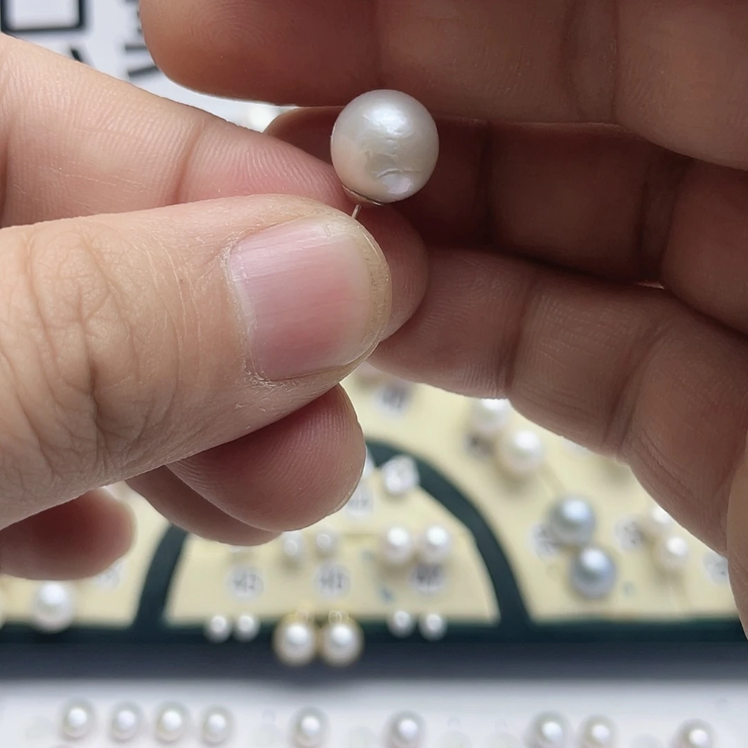 G***o淡水珍珠耳饰银S925镶嵌