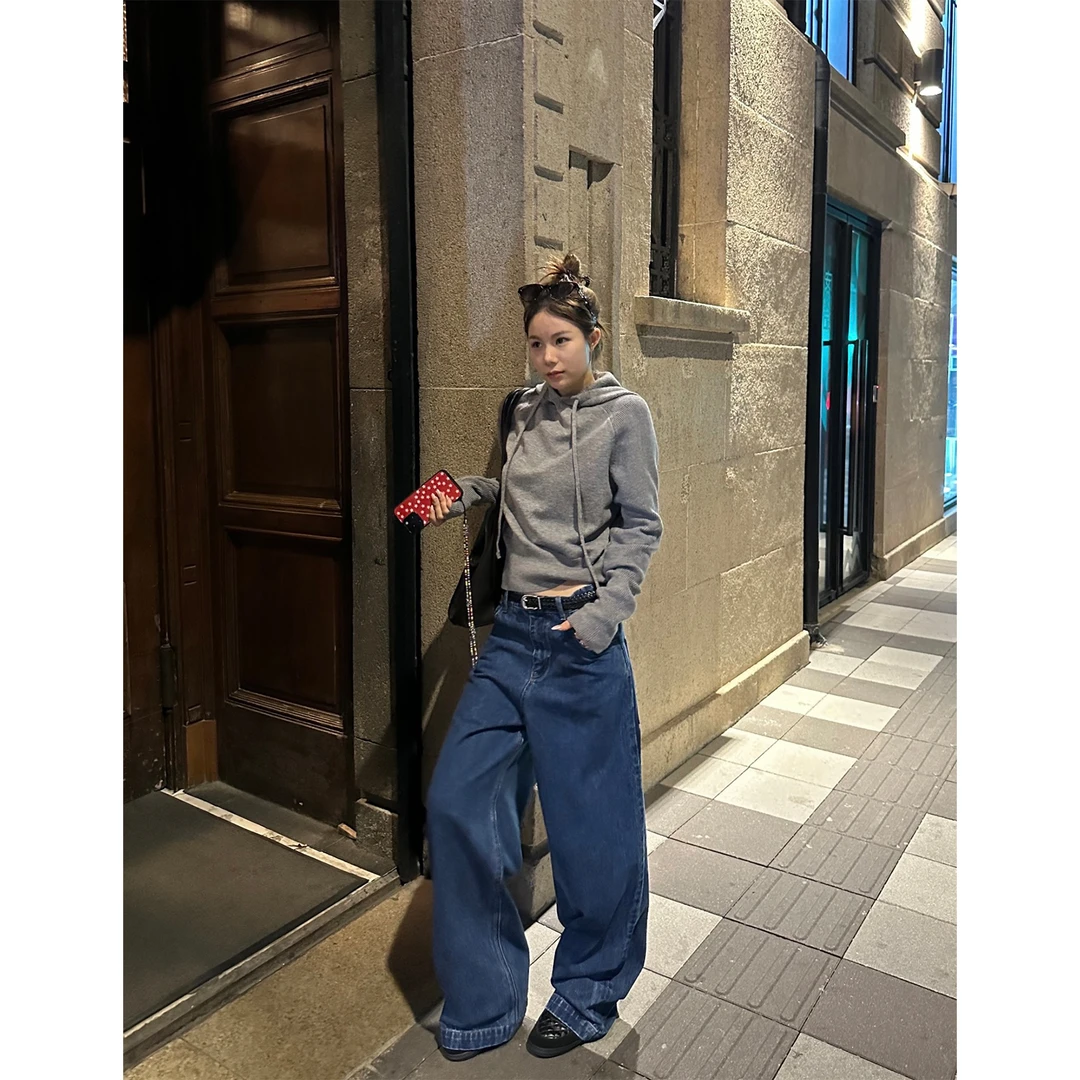 DYANGJUN【宝藏蓝牛】秋季新款复古蓝丹宁休闲街头牛仔裤