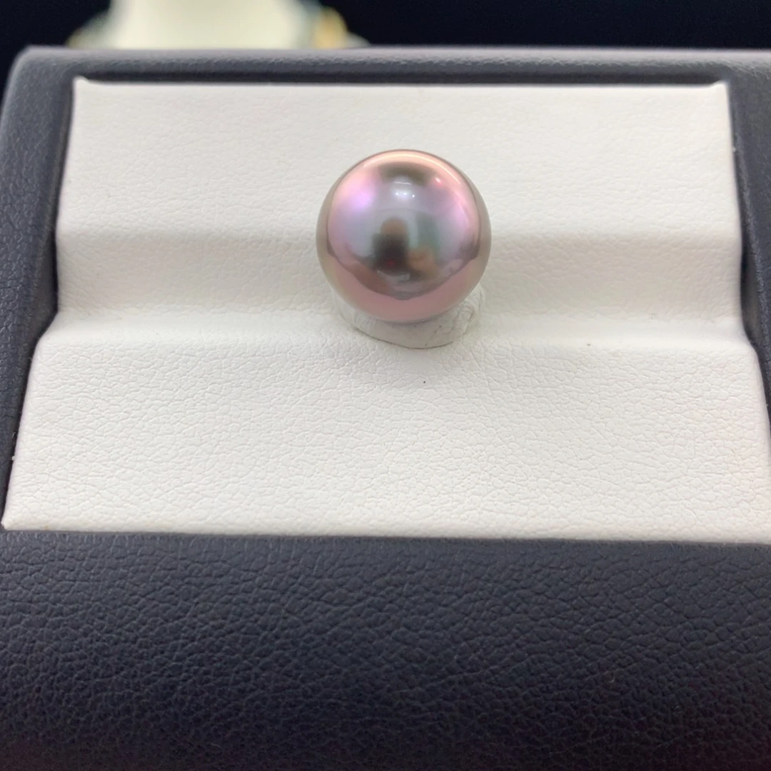 未镶嵌裸珠定制海水珍珠蜜桃粉11.9mm大溪地