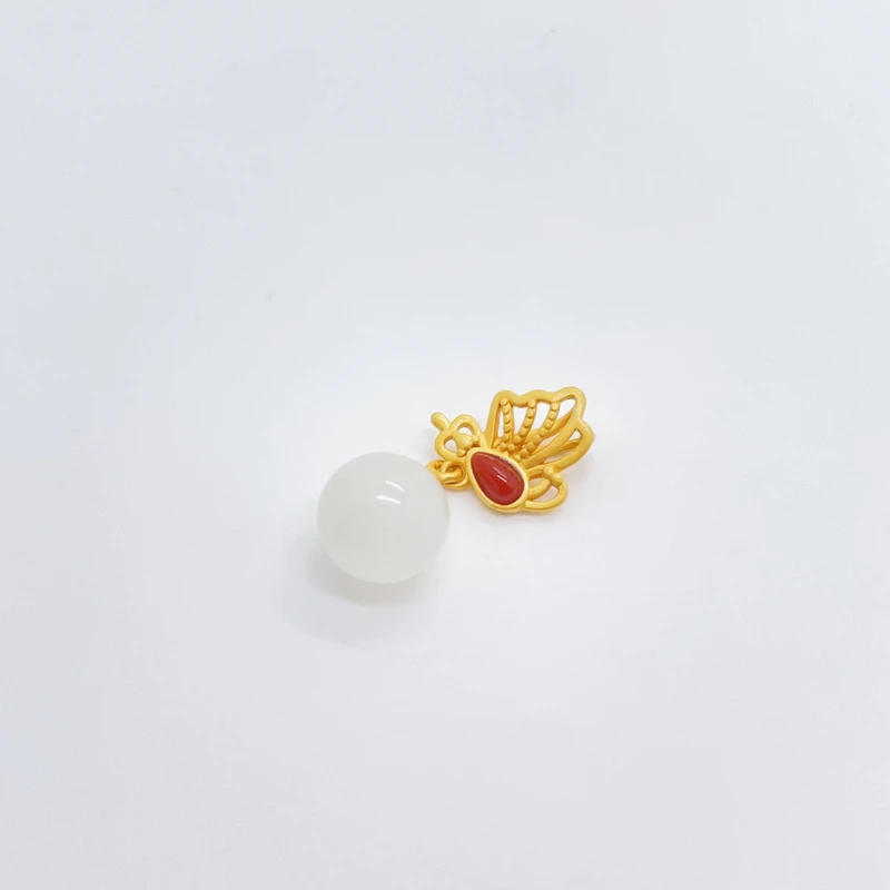 景景严选~S925和田玉圆珠吊坠