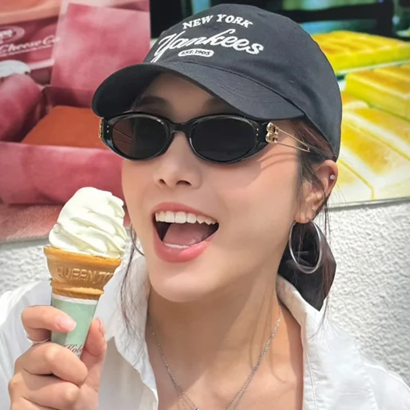 2025新款GM猫眼墨镜女潮高级感窄框韩版夏季旅游遮阳金边太阳眼镜