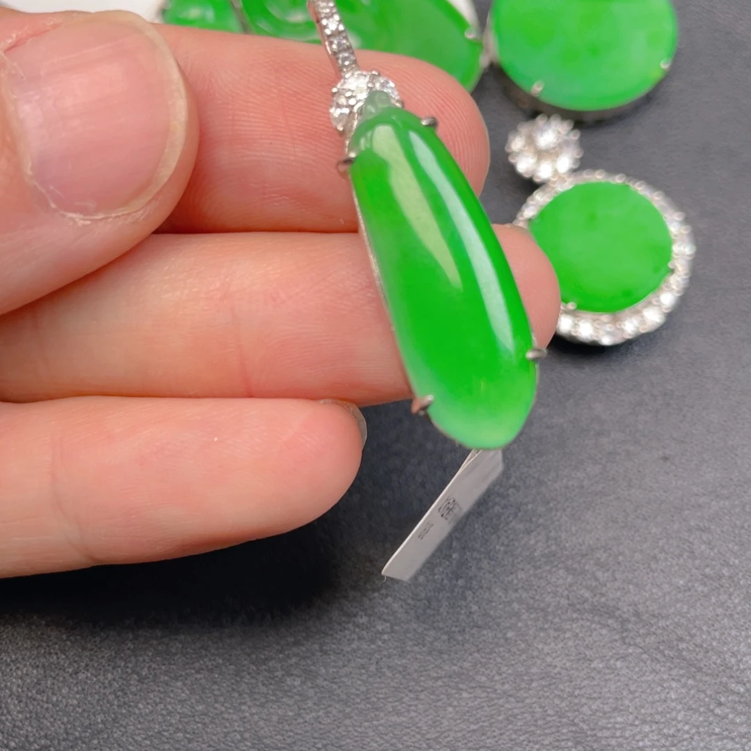 翡翠银S925镶嵌吊坠(不含链)