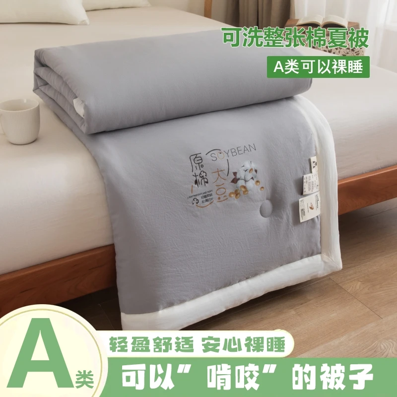 春夏韩后A类夏凉被空调被轻奢高级感可机洗夏季单人夏被褥薄被子3