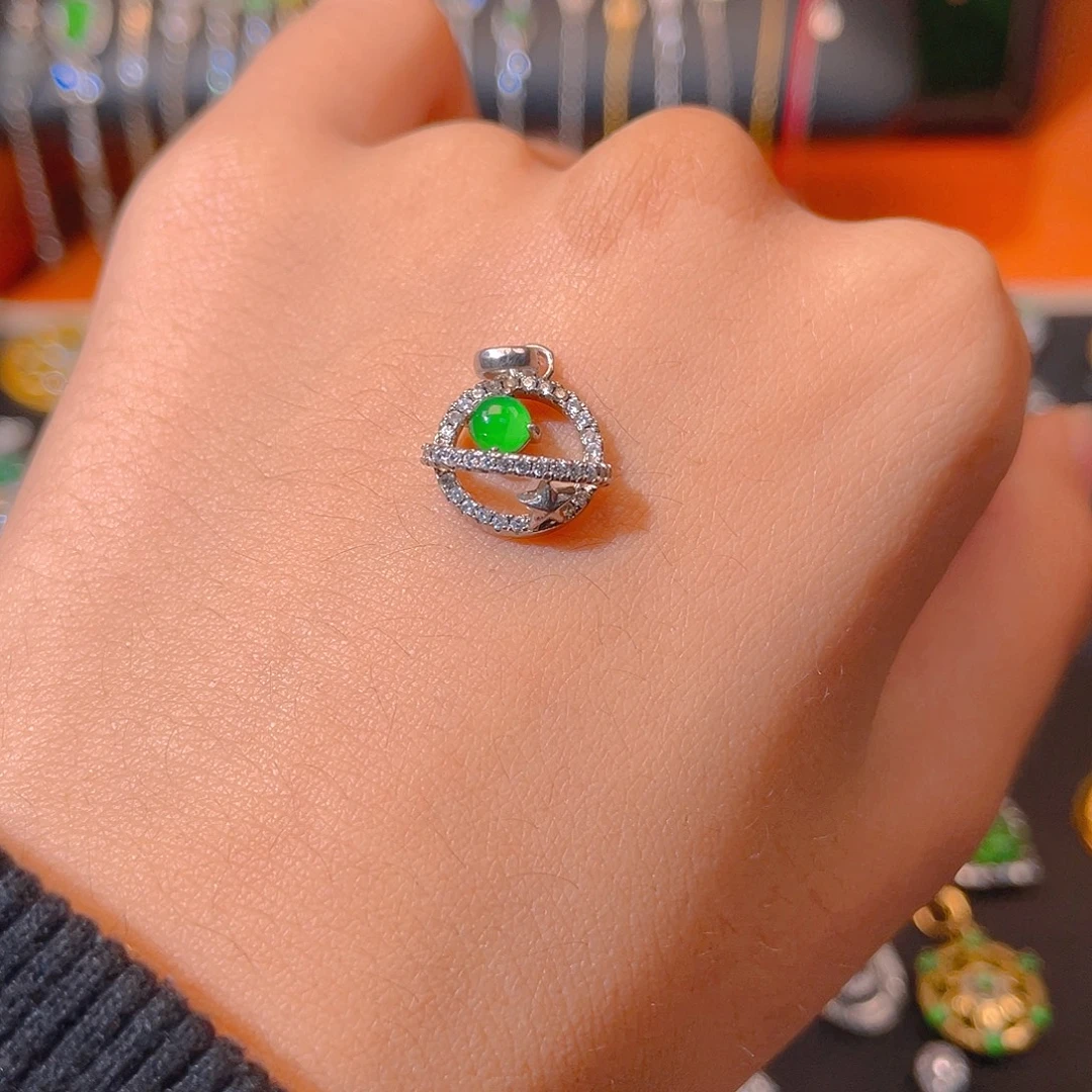 翡翠银S925镶嵌颈饰