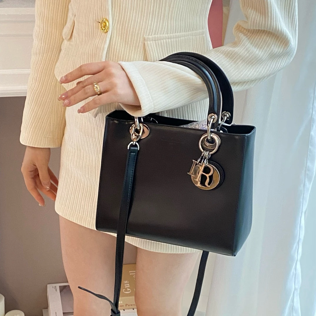 95新 DIOR/迪奥 dior黑色五格手提斜挎包