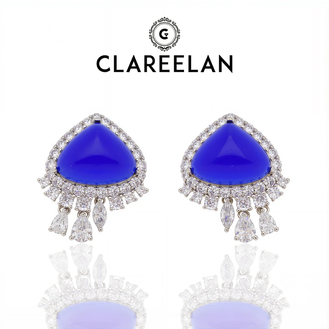 Clareelan  【轻职风】蓝色气质小众设计师耳环