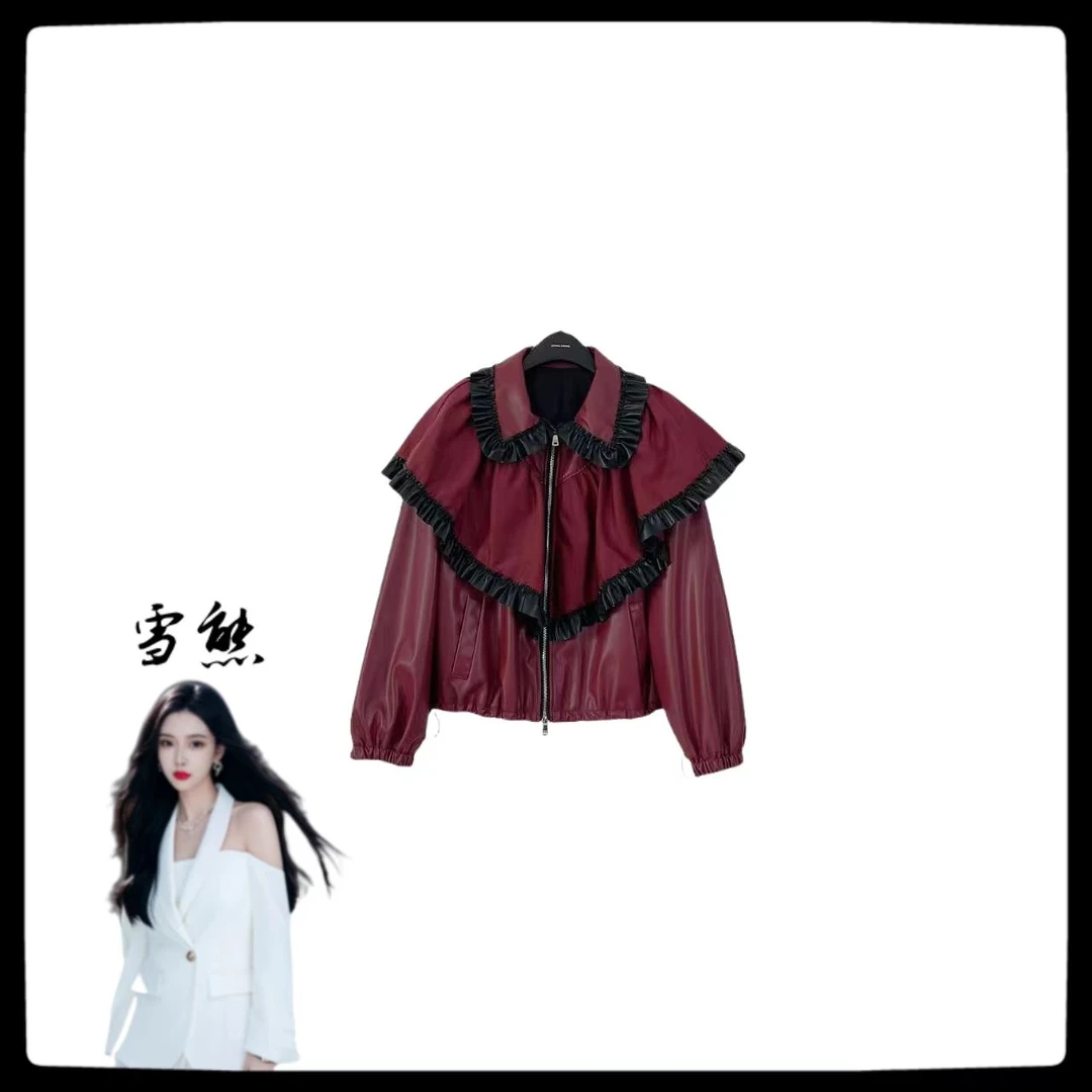 2087女装轻奢复古爆款拼接海军领外套SXZY