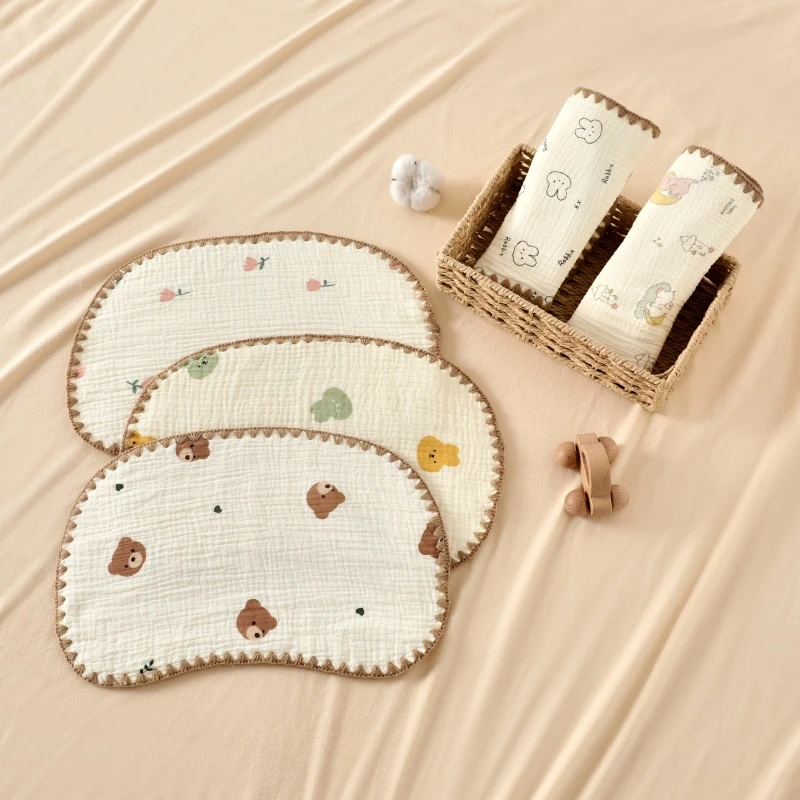婴儿枕巾纯棉新生儿十层纱布云片枕0-6个月宝宝防吐奶纱布平枕
