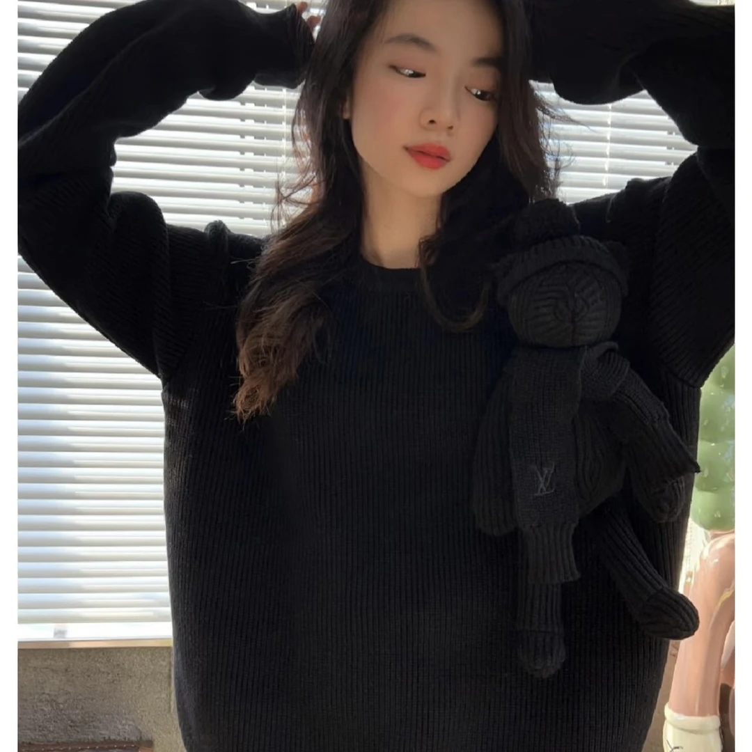 99新 LouisVuitton/路易威登 LV经典款黑色玩偶针织衫 M码
