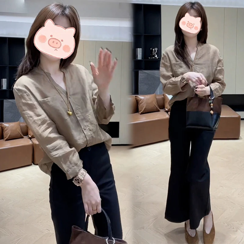 2025新款秋季韩系简约通勤设计感衬衫女高级感轻奢减龄洋气套装