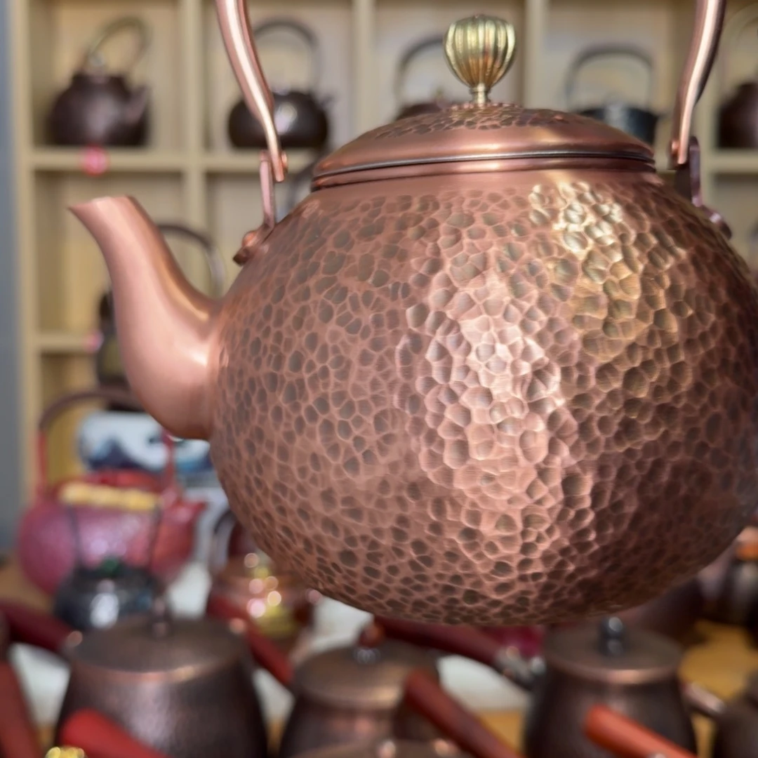 原色紫铜提梁壶1450