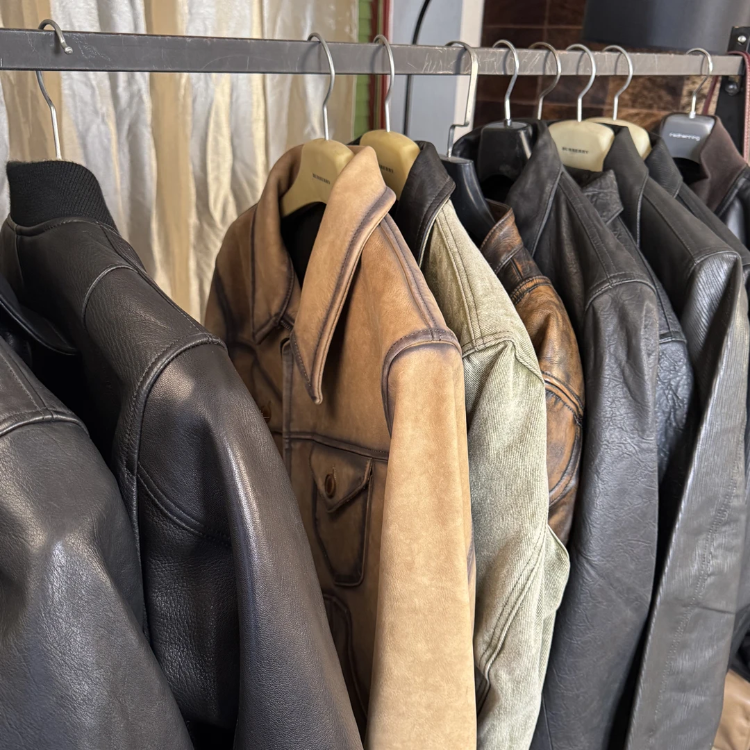 特价美式复古皮羽绒服