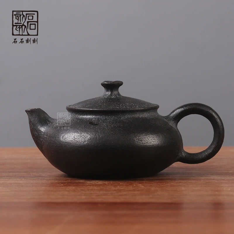 石石刻刻中式全手工雕刻冰碛岩茶壶泡茶壶养生壶茶器茶具收藏品