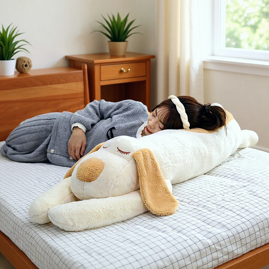 可爱趴趴狗长条抱枕毛绒玩具大号玩偶布娃娃床上睡觉枕头趴睡枕头