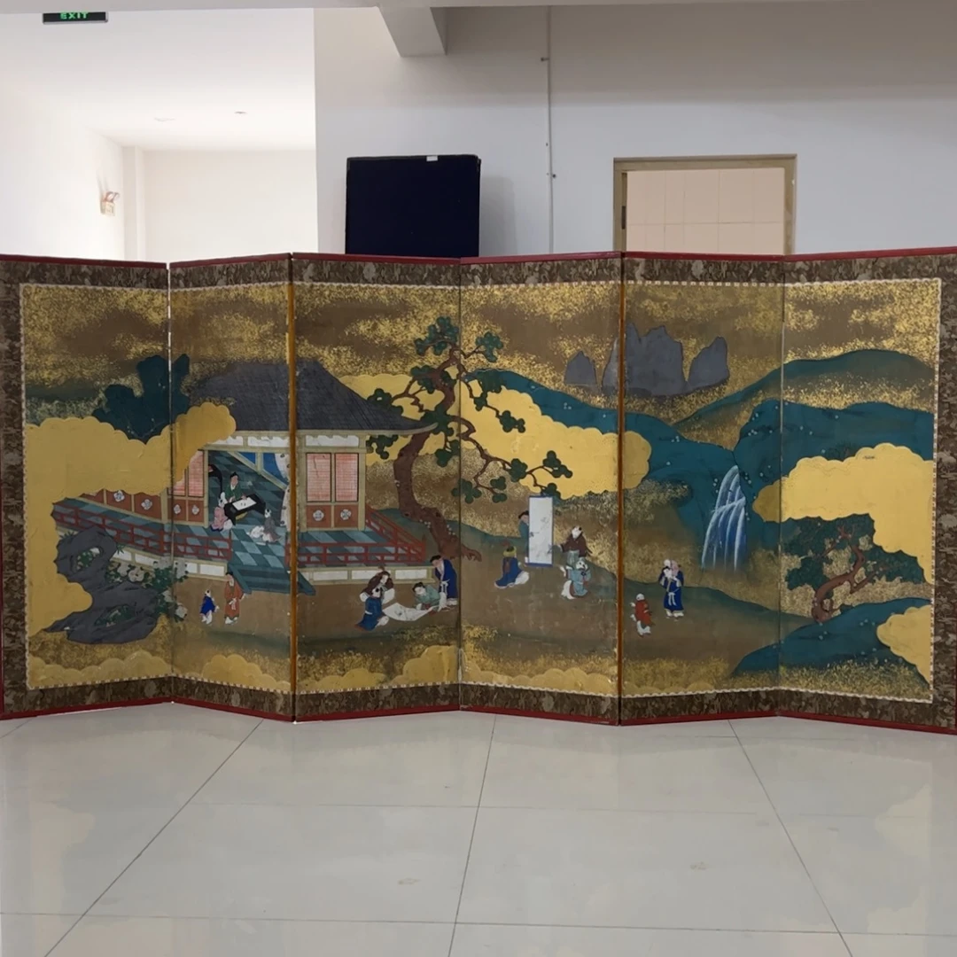 绘画屏风框画茶空间设计