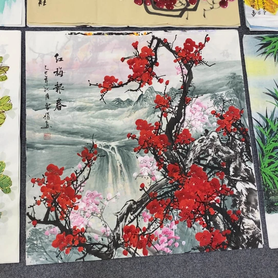 国画尺寸70✖️70精品斗方手绘画