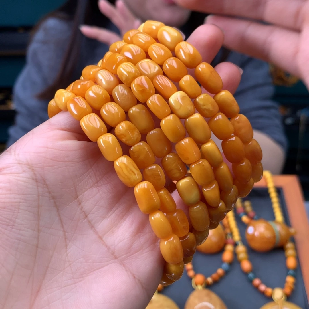 蜜蜡未镶嵌手串多样性发一