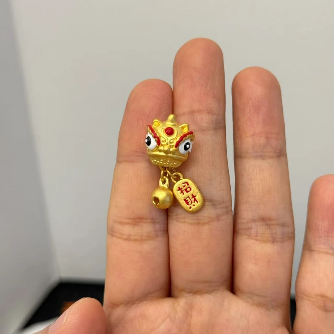 足金999醒狮滴流中穿配件 0066