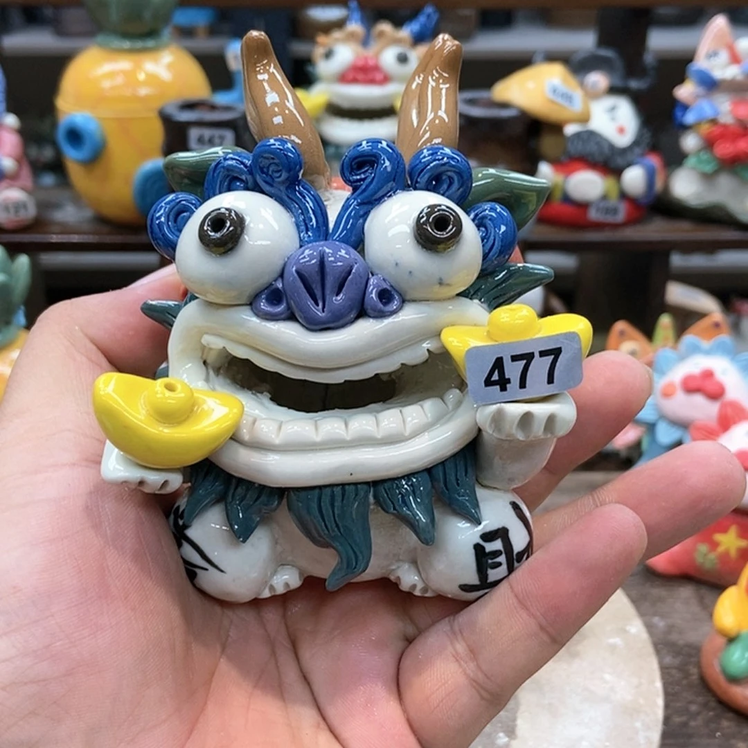 摆件直播间手工抽象陶瓷摆件477