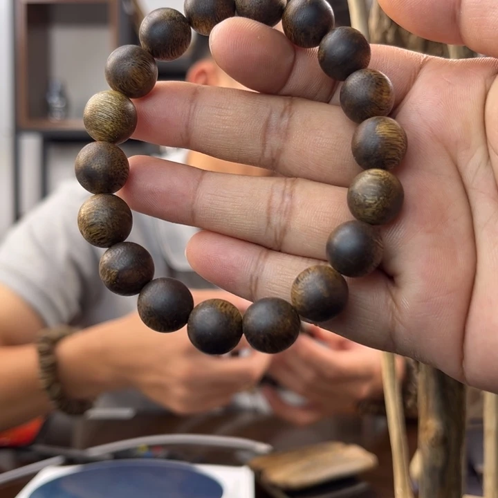 手串沉香奇楠圆珠12mm单圈多样性发一SY-063