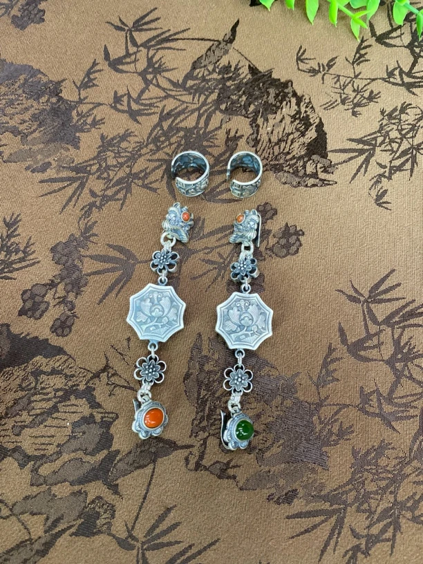 吊坠925银 小郑家纯银手工簪刻配件