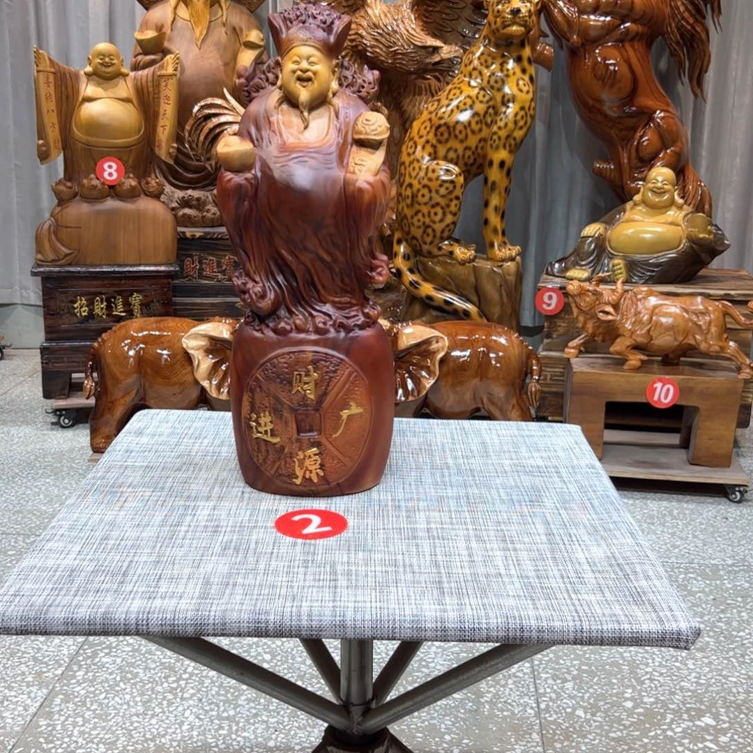 诚***信香樟木实木根雕摆件关公