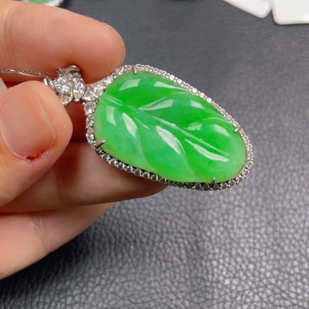 翡翠银S925镶嵌吊坠(不含链)