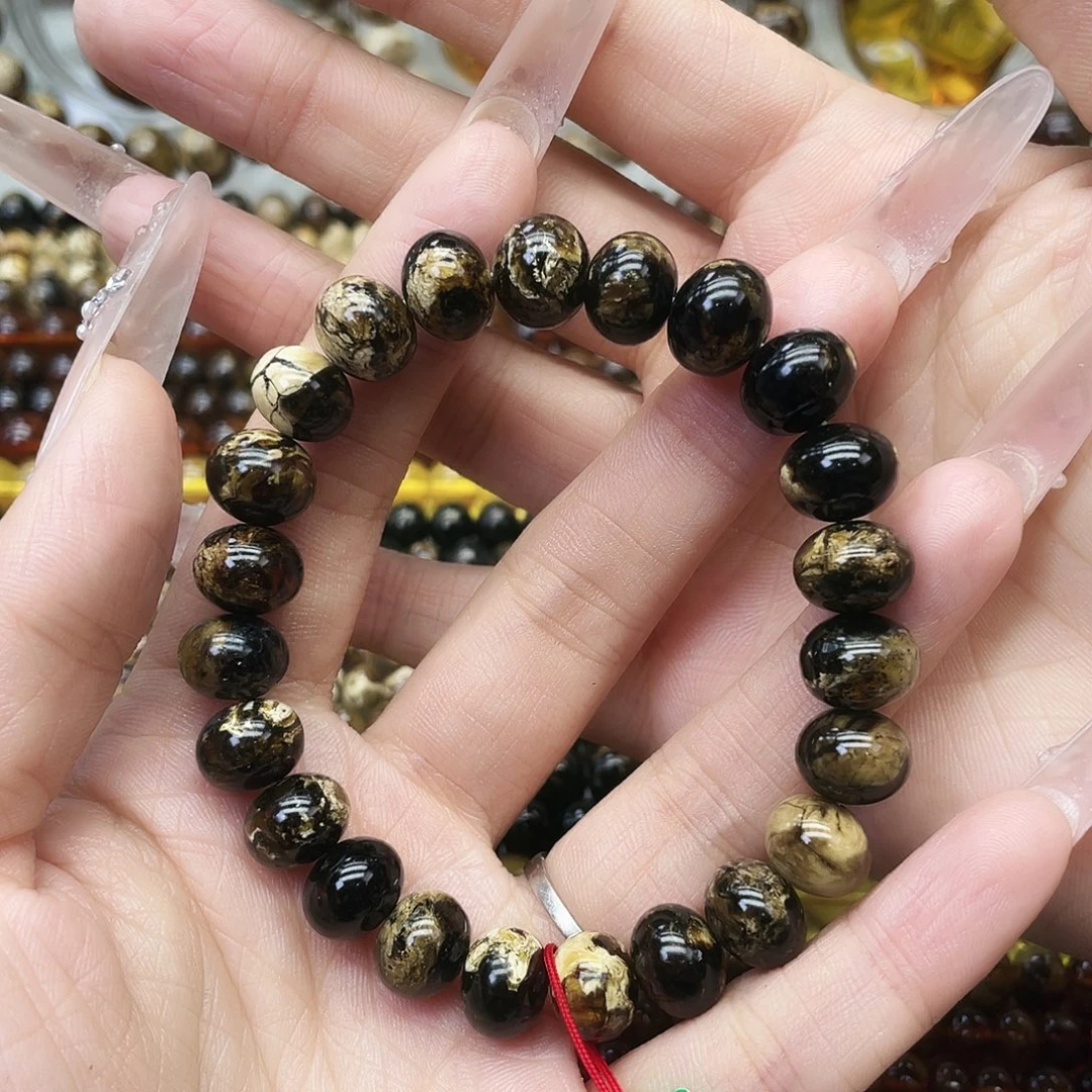 琥珀未镶嵌裸石10熊猫花