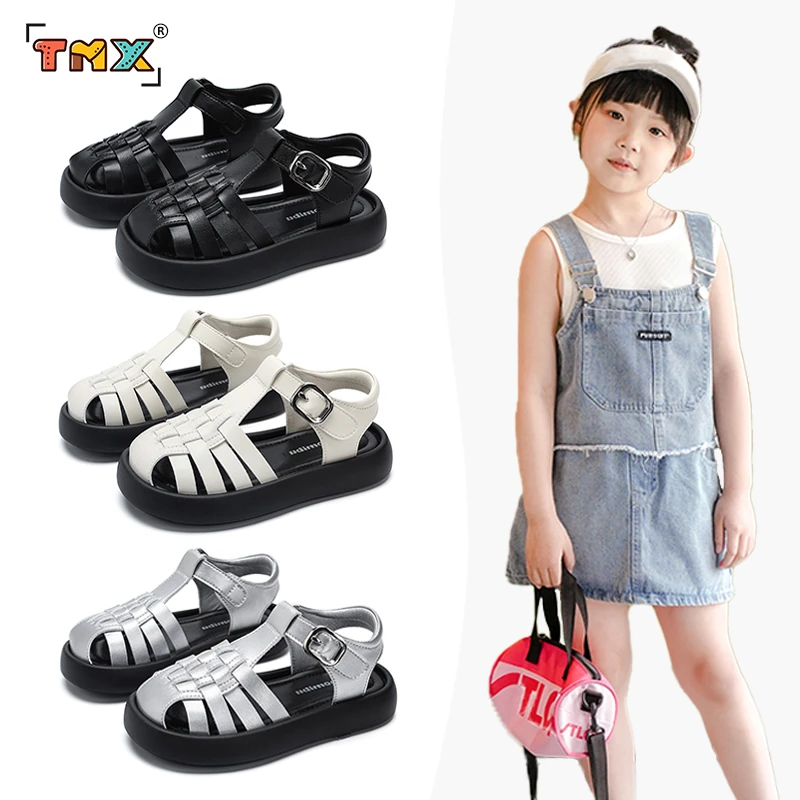 2025夏季新款包头透气儿童凉鞋防滑减震沙滩公主猪笼女童凉鞋