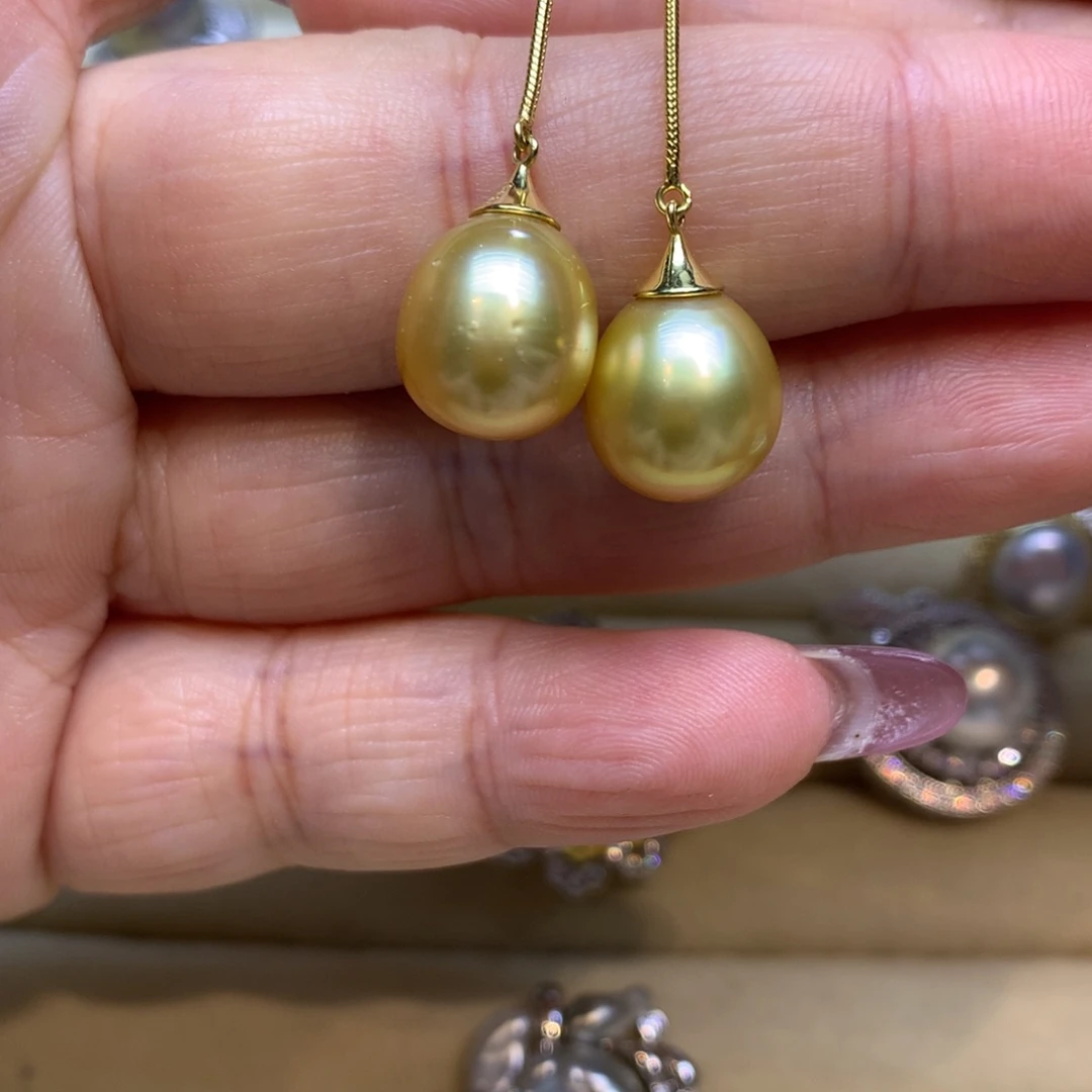 银S925镶嵌耳饰海水珍珠