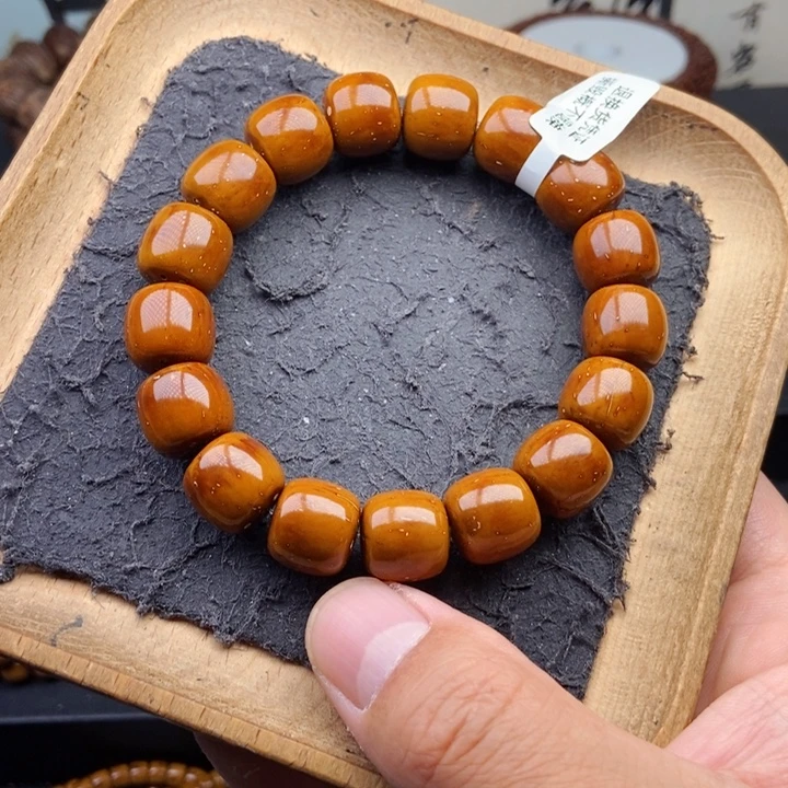 紫金鼠手串13.7mm天花板黄金甲短轴