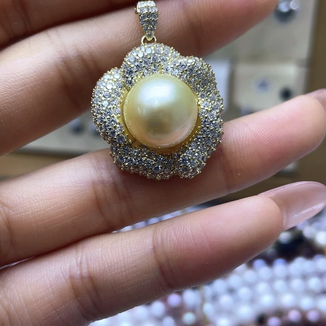 海水珍珠颈饰银S925镶嵌