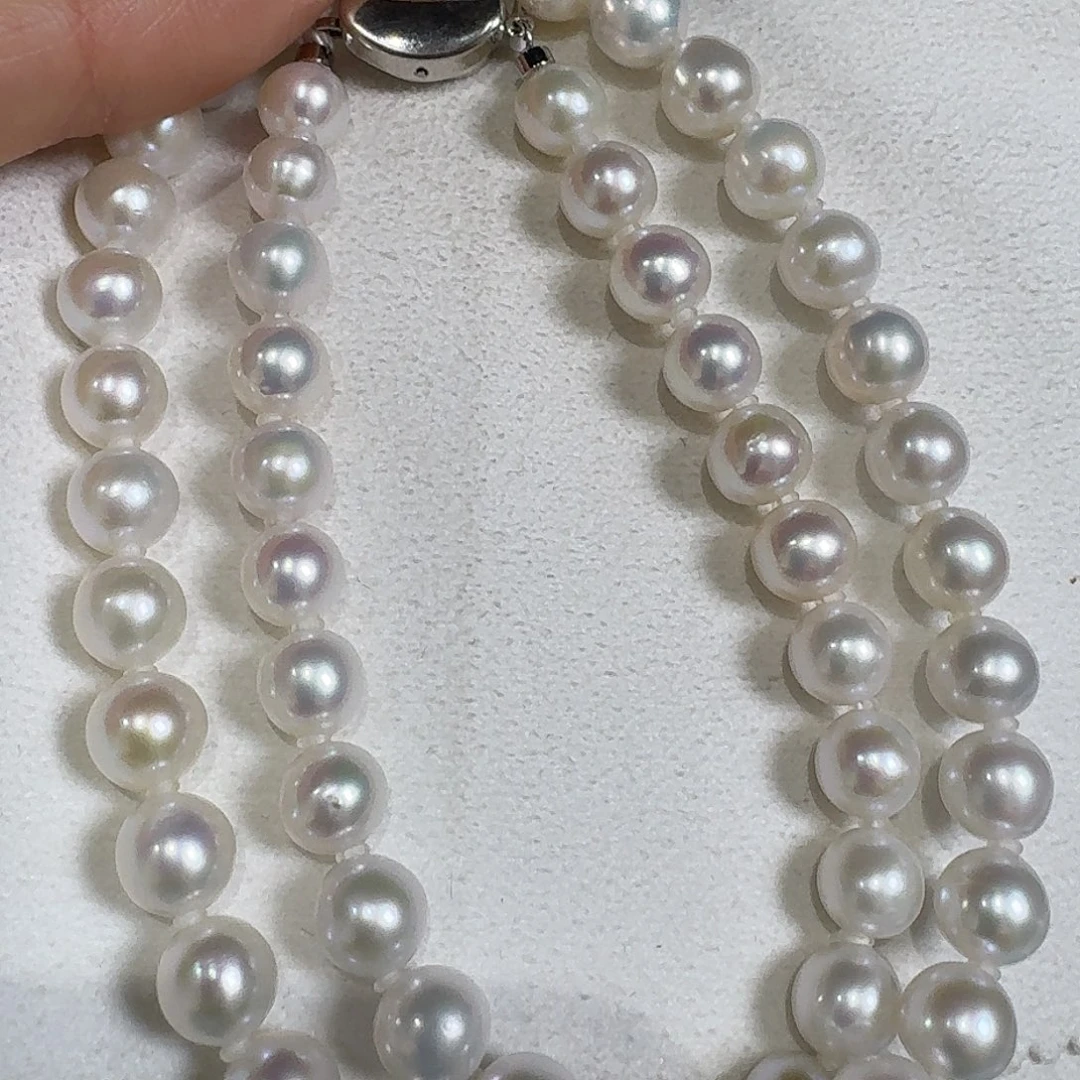 淡水珍珠银S925镶嵌颈饰