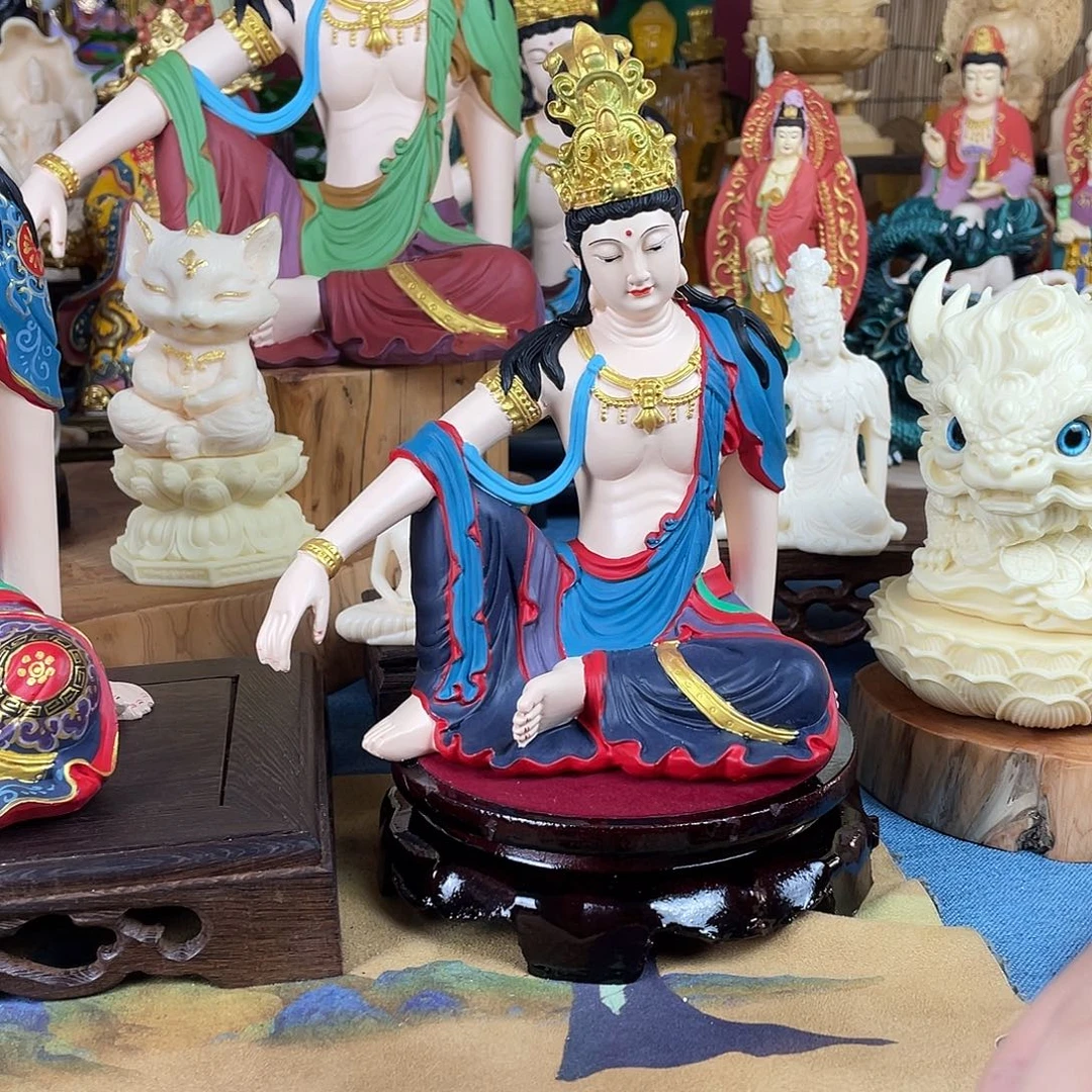 龙***舞石材自在观音摆件20