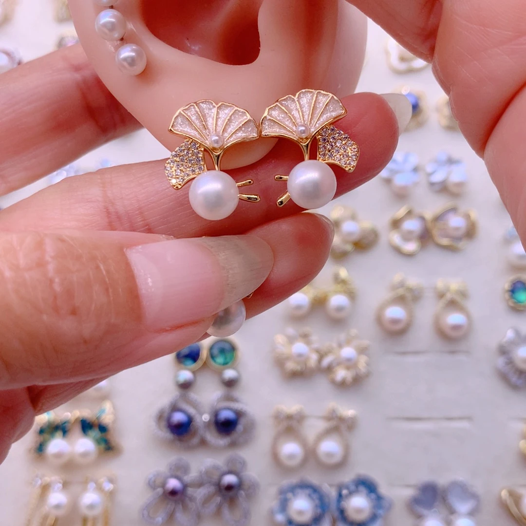 耳饰合金淡水珍珠