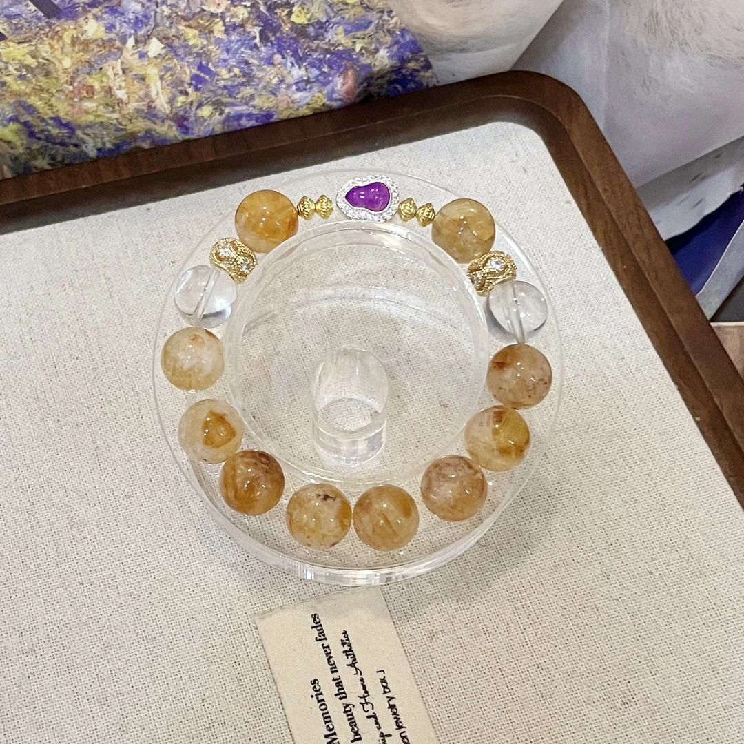 【财源滚滚】12mm黄塔晶+白水晶多宝原创天然水晶多样性随机发TY099