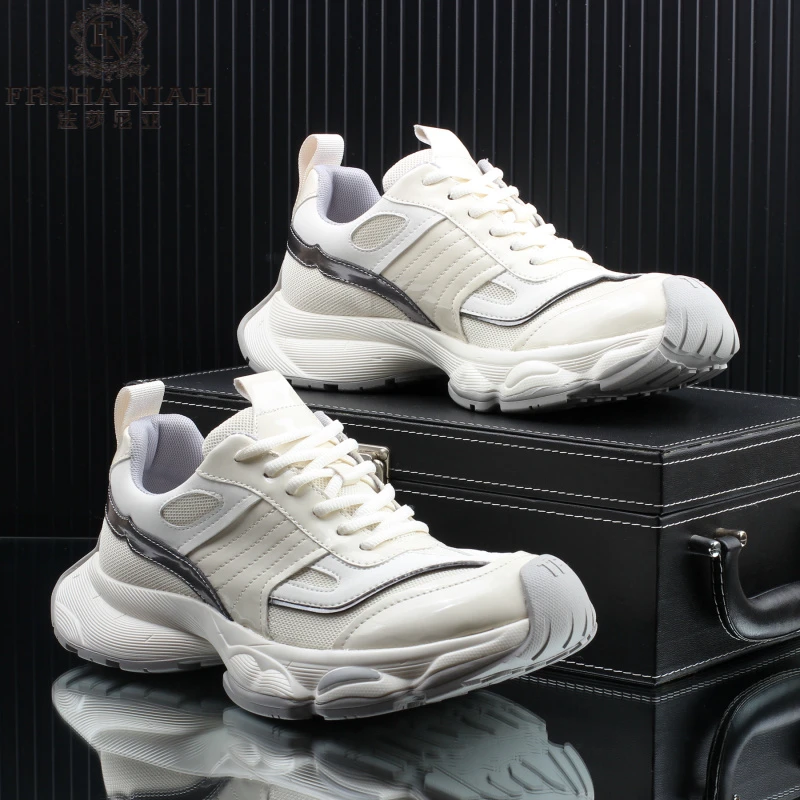法莎尼亚秋季老爹鞋新款时尚百搭厚底增高网面透气男款运动休闲鞋