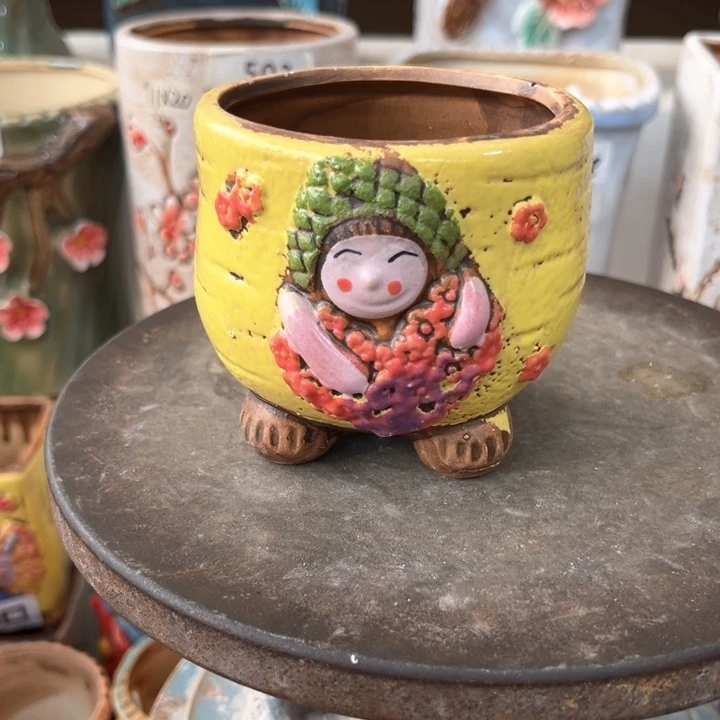 紫砂花盆粗陶材质多肉花盆